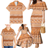 Hawaiian Hibiscus Honu Family Matching Mermaid Dress and Hawaiian Shirt Gold Mele Kalikimaka Palaka Spirit LT9 - Polynesian Pride