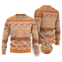 Hawaiian Hibiscus Honu Ugly Christmas Sweater Gold Mele Kalikimaka Palaka Spirit LT9 Gold - Polynesian Pride