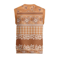 Hawaiian Hibiscus Honu Christmas Knitted V-Neck Vest Gold Mele Kalikimaka Palaka Spirit LT9 - Polynesian Pride
