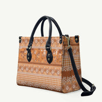 Hawaiian Hibiscus Honu Leather Bag Gold Mele Kalikimaka Palaka Spirit - Polynesian Pride