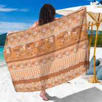 Hawaiian Hibiscus Honu Sarong Gold Mele Kalikimaka Palaka Spirit - Polynesian Pride