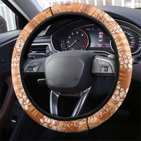 Hawaiian Hibiscus Honu Steering Wheel Cover Gold Mele Kalikimaka Palaka Spirit LT9 - Polynesian Pride