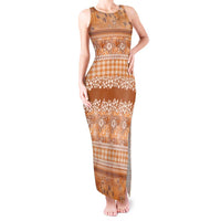 Hawaiian Hibiscus Honu Tank Maxi Dress Gold Mele Kalikimaka Palaka Spirit LT9 Women Gold - Polynesian Pride