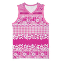 Hawaiian Hibiscus Honu Basketball Jersey Pink Mele Kalikimaka Palaka Spirit LT9 Unisex Pink - Polynesian Pride