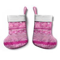 Hawaiian Hibiscus Honu Christmas Stocking Pink Mele Kalikimaka Palaka Spirit - Polynesian Pride
