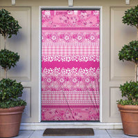 Hawaiian Hibiscus Honu Door Cover Pink Mele Kalikimaka Palaka Spirit LT9 Pink - Polynesian Pride