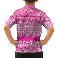 Hawaiian Hibiscus Honu Family Matching Off Shoulder Maxi Dress and Hawaiian Shirt Pink Mele Kalikimaka Palaka Spirit LT9 - Polynesian Pride