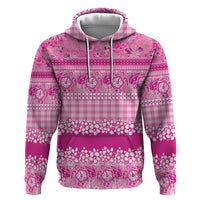 Hawaiian Hibiscus Honu Hoodie Pink Mele Kalikimaka Palaka Spirit LT9 Pullover Hoodie Pink - Polynesian Pride