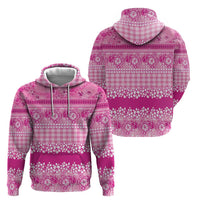Hawaiian Hibiscus Honu Hoodie Pink Mele Kalikimaka Palaka Spirit LT9 - Polynesian Pride