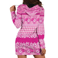 Hawaiian Hibiscus Honu Hoodie Dress Pink Mele Kalikimaka Palaka Spirit LT9 - Polynesian Pride