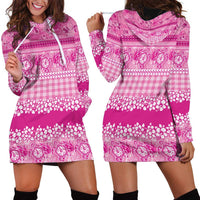 Hawaiian Hibiscus Honu Hoodie Dress Pink Mele Kalikimaka Palaka Spirit LT9 - Polynesian Pride
