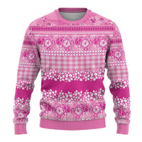 Hawaiian Hibiscus Honu Ugly Christmas Sweater Pink Mele Kalikimaka Palaka Spirit LT9 - Polynesian Pride