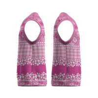Hawaiian Hibiscus Honu Christmas Knitted V-Neck Vest Pink Mele Kalikimaka Palaka Spirit LT9 - Polynesian Pride