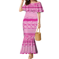 Hawaiian Hibiscus Honu Mermaid Dress Pink Mele Kalikimaka Palaka Spirit LT9 Women Pink - Polynesian Pride