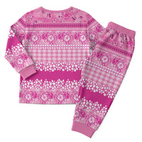 Hawaiian Hibiscus Honu Christmas Pajama Set Pink Mele Kalikimaka Palaka Spirit LT9 - Polynesian Pride