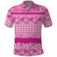 Hawaiian Hibiscus Honu Polo Shirt Pink Mele Kalikimaka Palaka Spirit LT9 Pink - Polynesian Pride