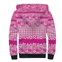 Hawaiian Hibiscus Honu Sherpa Hoodie Pink Mele Kalikimaka Palaka Spirit LT9 - Polynesian Pride