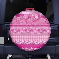 Hawaiian Hibiscus Honu Spare Tire Cover Pink Mele Kalikimaka Palaka Spirit LT9 No hole Pink - Polynesian Pride