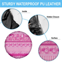 Hawaiian Hibiscus Honu Spare Tire Cover Pink Mele Kalikimaka Palaka Spirit LT9 - Polynesian Pride