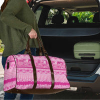 Hawaiian Hibiscus Honu Travel Bag Pink Mele Kalikimaka Palaka Spirit LT9 - Polynesian Pride