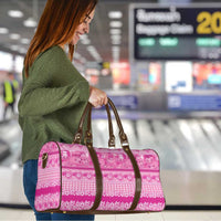 Hawaiian Hibiscus Honu Travel Bag Pink Mele Kalikimaka Palaka Spirit LT9 - Polynesian Pride