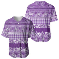 Hawaiian Hibiscus Honu Baseball Jersey Purple Mele Kalikimaka Palaka Spirit - Polynesian Pride