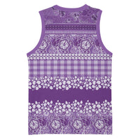 Hawaiian Hibiscus Honu Basketball Jersey Purple Mele Kalikimaka Palaka Spirit LT9 - Polynesian Pride