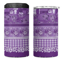 Hawaiian Hibiscus Honu 4 in 1 Can Cooler Tumbler Purple Mele Kalikimaka Palaka Spirit LT9 One Size: 16 oz Purple - Polynesian Pride