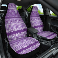Hawaiian Hibiscus Honu Car Seat Cover Purple Mele Kalikimaka Palaka Spirit LT9 One Size Purple - Polynesian Pride