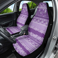 Hawaiian Hibiscus Honu Car Seat Cover Purple Mele Kalikimaka Palaka Spirit LT9 - Polynesian Pride