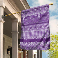 Hawaiian Hibiscus Honu Garden Flag Purple Mele Kalikimaka Palaka Spirit LT9 House Flag Purple - Polynesian Pride