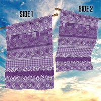 Hawaiian Hibiscus Honu Garden Flag Purple Mele Kalikimaka Palaka Spirit LT9 - Polynesian Pride