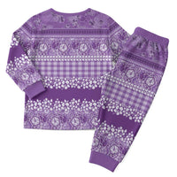 Hawaiian Hibiscus Honu Christmas Pajama Set - Purple Mele Kalikimaka Palaka Spirit LT9 - Polynesian Pride