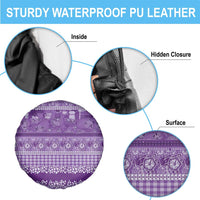 Hawaiian Hibiscus Honu Spare Tire Cover Purple Mele Kalikimaka Palaka Spirit LT9 - Polynesian Pride