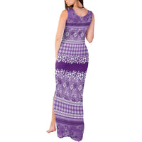 Hawaiian Hibiscus Honu Tank Maxi Dress Purple Mele Kalikimaka Palaka Spirit LT9 - Polynesian Pride