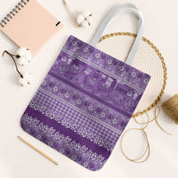 Hawaiian Hibiscus Honu Tote Bag Purple Mele Kalikimaka Palaka Spirit LT9 White Strap One Size Purple - Polynesian Pride
