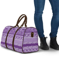 Hawaiian Hibiscus Honu Travel Bag Purple Mele Kalikimaka Palaka Spirit LT9 - Polynesian Pride