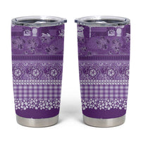 Hawaiian Hibiscus Honu Tumbler Cup Purple Mele Kalikimaka Palaka Spirit LT9 Purple - Polynesian Pride