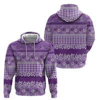Hawaiian Hibiscus Honu Zip Hoodie Purple Mele Kalikimaka Palaka Spirit LT9 - Polynesian Pride