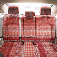 Hawaiian Hibiscus Honu Back Car Seat Cover Red Mele Kalikimaka Palaka Spirit - Polynesian Pride