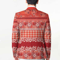 Hawaiian Hibiscus Honu Blazer Red Mele Kalikimaka Palaka Spirit - Polynesian Pride
