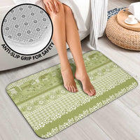 Hawaiian Hibiscus Honu Bathroom Set Sage Green Mele Kalikimaka Palaka Spirit LT9 - Polynesian Pride