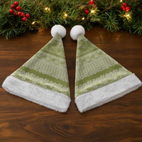 Hawaiian Hibiscus Honu Christmas Santa Hat Sage Green Mele Kalikimaka Palaka Spirit LT9 - Polynesian Pride