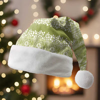 Hawaiian Hibiscus Honu Christmas Santa Hat Sage Green Mele Kalikimaka Palaka Spirit LT9 Without Fur Sage Green - Polynesian Pride