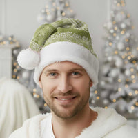 Hawaiian Hibiscus Honu Christmas Santa Hat Sage Green Mele Kalikimaka Palaka Spirit LT9 - Polynesian Pride