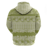 Hawaiian Hibiscus Honu Hoodie Sage Green Mele Kalikimaka Palaka Spirit LT9 - Polynesian Pride