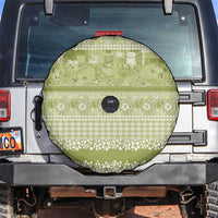 Hawaiian Hibiscus Honu Spare Tire Cover Sage Green Mele Kalikimaka Palaka Spirit LT9 Sage Green - Polynesian Pride