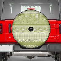 Hawaiian Hibiscus Honu Spare Tire Cover Sage Green Mele Kalikimaka Palaka Spirit LT9 - Polynesian Pride
