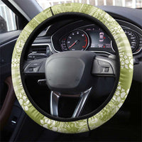 Hawaiian Hibiscus Honu Steering Wheel Cover Sage Green Mele Kalikimaka Palaka Spirit LT9 - Polynesian Pride