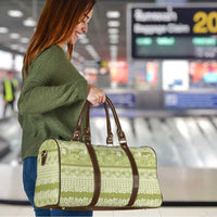 Hawaiian Hibiscus Honu Travel Bag Sage Green Mele Kalikimaka Palaka Spirit LT9 - Polynesian Pride
